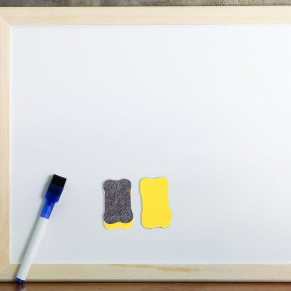 OFFIGAM 24Pcs Dry Erase Board Accessories Yellow EVA Felt Cloths Washable for Students Teachers and Office Use