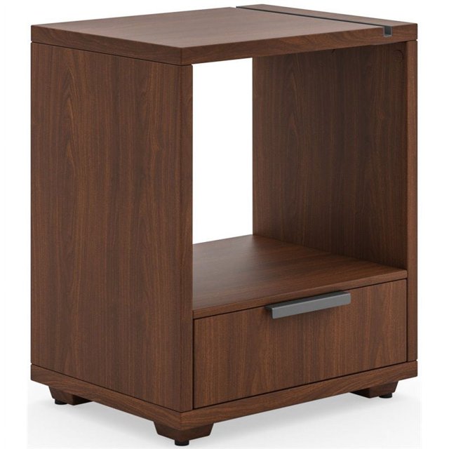 Homestyles Table de Chevet en Bois d'Acajou Merge en Noyer Brun