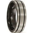 thumbnail image 5 of Black Ti Grooves and Textured Lines 7mm Band, 5 of 5