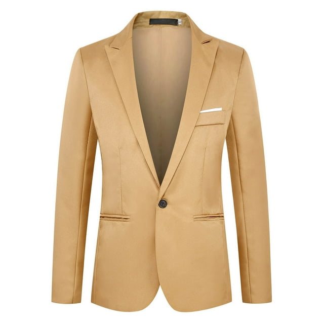 Styesk Jackets for Men Man Teenager Solid Color One-button Small Suit Coat