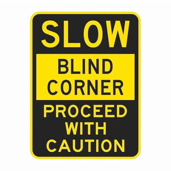 Lyle Blind Corner Traffic Sign,18" x 12" T1-1387-EG_12x18