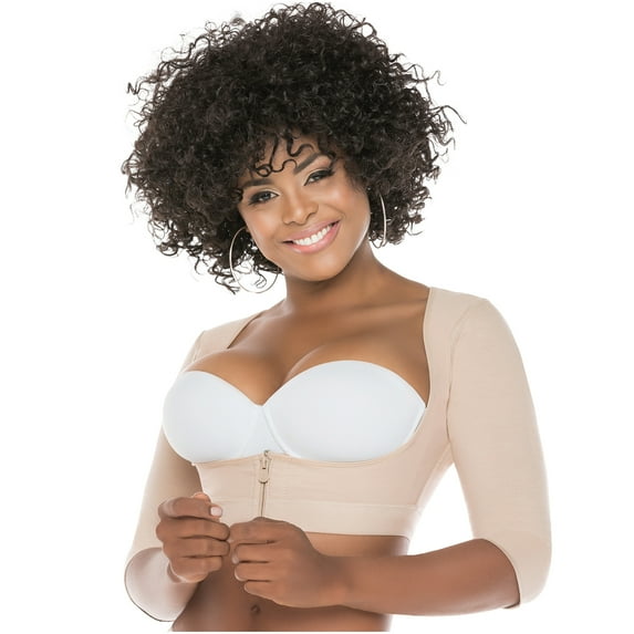 Fajas Salome 0328C Fajas Colombianas Reductoras Post Surgery Compression Vest for Women Beige M