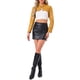 thumbnail image 2 of CHAQUETA CORTA DE CUERO SINTÉTICO CON CUELLO ALTO Y CREMALLERA PARA MUJERES INSPIRADA EN CHIC L AMARILLO, 2 of 6