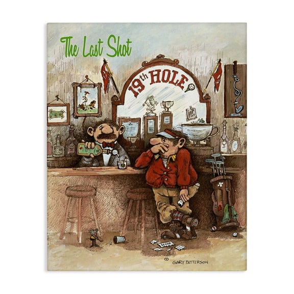 Stupell Industries Contemporary The Last Shot Funny Golf Cartoon Sports Design Canvas Art, 16 x 20, by Gary Patterson