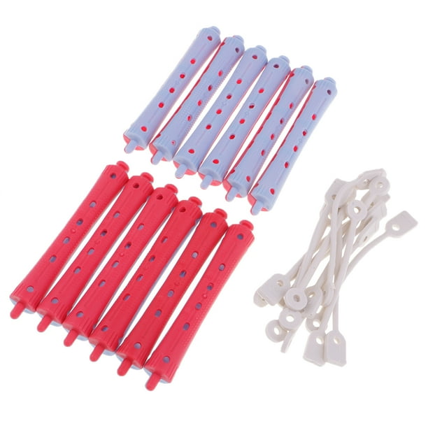 12 unidades de varillas largas para barbero, pasador de ondas rizos, kit de 9 x 1.4 cm