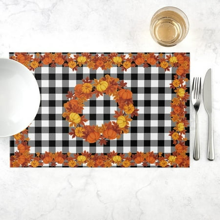 

Halloween Placemat For Dining Table Pumpkin Drink Coasters Kitchen Decor