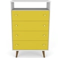 thumbnail image 3 of Manhattan Comfort Freedom Commode à 4 Tiroirs en Blanc et Jaune, 3 of 8