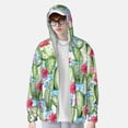 thumbnail image 4 of Kll Flowers And Cactus Print Men'S Women’s Upf 50+ Sun Protection Outdoor Hoodie Jacket Long Sleeve Fishing Hiking Performance Shirt- Small, 4 of 8