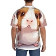 thumbnail image 3 of Lsque Cartoon Guinea Pig print Men's Cuban Collar Short Sleeve Shirt Summer Beachwear Casual Button Down Fashionable Vacation Leisure Shirt-3X-Large, 3 of 7