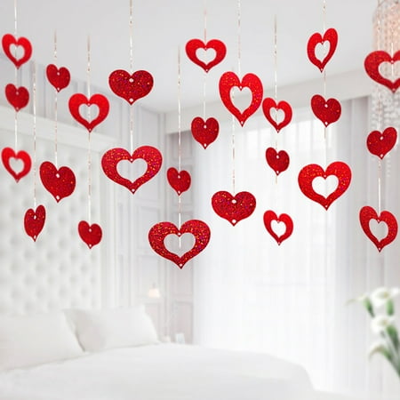 

1 Set Nice-looking Balloon Glitter Pendant Easy Use Plastic Heart Shape DIY Balloon Sequin Ornament for Wedding Red Plas