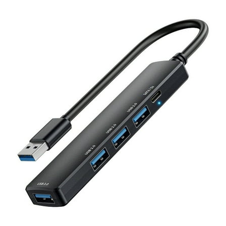 TwhqxjCN 5 Port Powred USB3.0 Hubs, USB Extender USB Splitter with 5V USB C Power Data Port USB Extender for Laptop PC Car