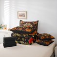 thumbnail image 6 of Manfei Country Floral Daisy 7-Piece Bedding Comforter Set,Rustic Botanical King Bedding Sets,Black Orange Bed Sheets For Kids,Breathable Home Decor Reversible, 6 of 8