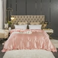 thumbnail image 4 of Move Over Satin Ruffle Duvet Cover Twin Only Pink Girls Bedding Set Ruffle Pattern Silky Microfiber No Filling, 4 of 10