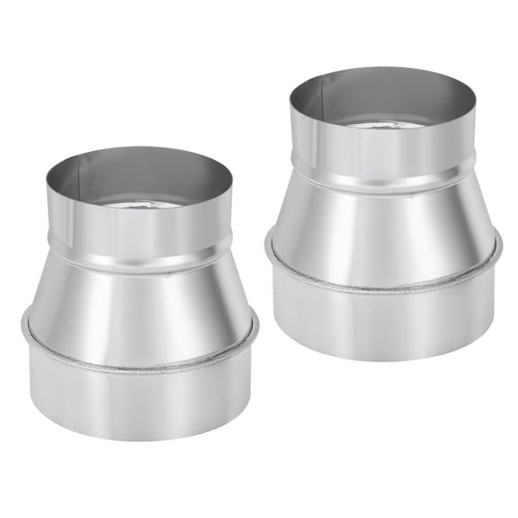 Uxcell 2 Pcs 4" to 5" Galvanized Steel Round Duct Reducer Adapter Connector,Silver Tone