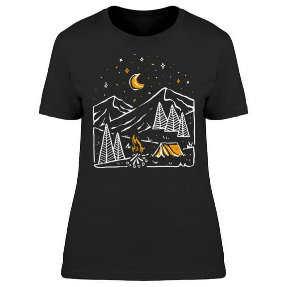 Camping Under The Starry Sky T-Shirt Women -Image by Shutterstock, Female x-Large