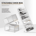 thumbnail image 7 of SEE SPRING 12 Pack Shoe Storage Box Clear Plastic Stackable Shoe Organizers for Closet Space Saving Foldabl for Entryway,White,size 13, 7 of 7