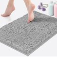 thumbnail image 3 of Alfombrilla de baño de felpa suave y absorbente de chenilla, lavable a máquina, antideslizante, adecuada para bañeras y duchas, 3 of 5
