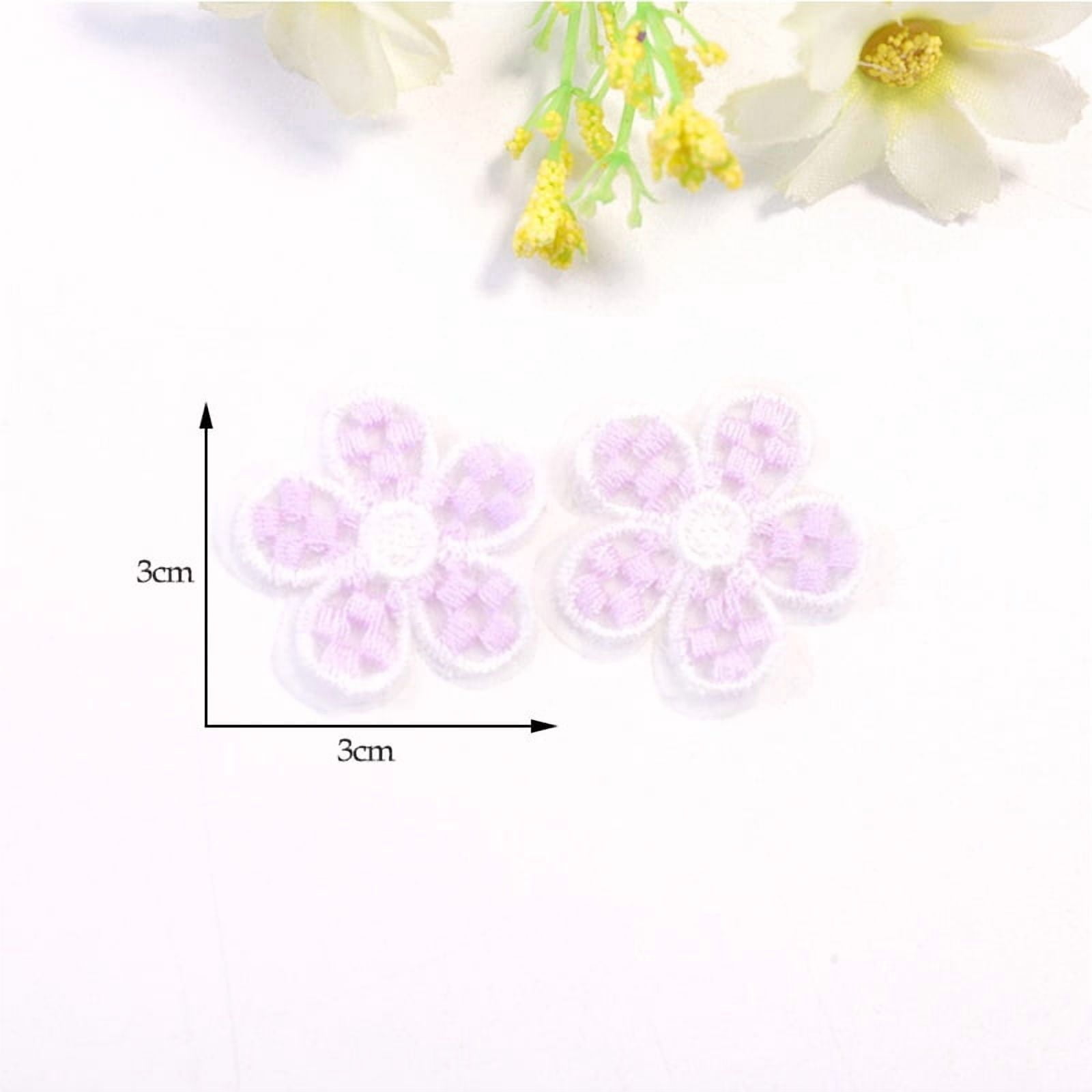 12pcs random color mesh plaid 3cm embroidered small flower patches diy hair accessories jewelry accessories clothing accessories embroidered cloth patches