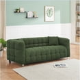 thumbnail image 4 of Aukfa 80" Modern Comfy Sofa, Deep Tufted Couch for Living Room, 2 Pillows, Teddy Fleece Green, 4 of 10