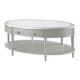 thumbnail image 2 of Benjara Kyna 50 Inch Coffee Table, Sintered Top, 1 Drawer, Classic Oval, Silver, 2 of 5