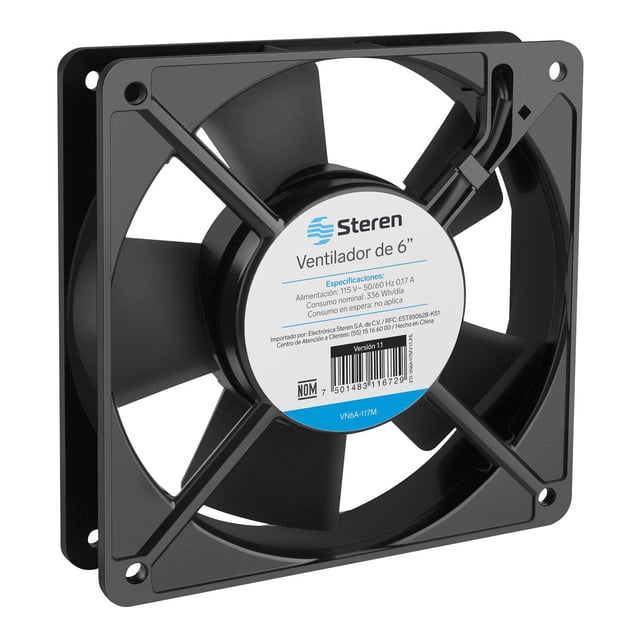 Ventilador metálico de 6”, 115 Vca VN6A-117M Steren VN6A-117M