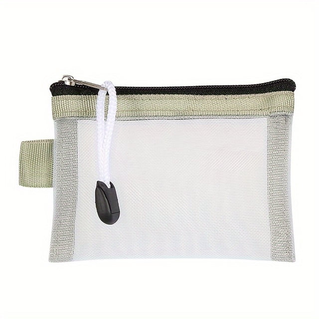 CHUANK Mini Mesh Coin Purse Zipper Portable Clutch Wallet Versatile Simple Storage Bag for Boys Girls Small Card Bag