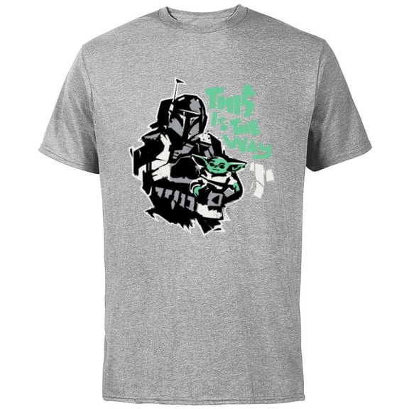 Star Wars The Mandalorian and Grogu This is the Way Raw - Short Sleeve Cotton T-Shirt for Adults - Customized-Athletic Heather