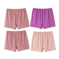 thumbnail image 7 of Lmnyox 4 Pack Women's Cotton Boxer Shorts Soft Full Coverage Boy Shorts Comfortable High Waist Underwear, 7 of 7