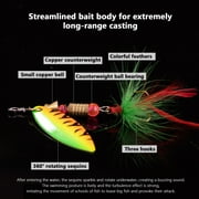 10 pcs Fishing Lures,Spin Composite Sequins Metal Lure,Fake Bait Simulated Bait Fishing Lure,Fishermen Gear Spinner Baits,Freshwater Saltwater Equipment Fishing Hook for Fishing Lover,Gift for Men