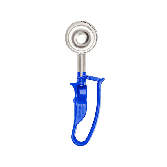 Size 16 VODOMAX Stainless Steel Heavy Duty Palm-Squeeze Ice Cream & Gelato Scoop, 2.07 oz, Blue