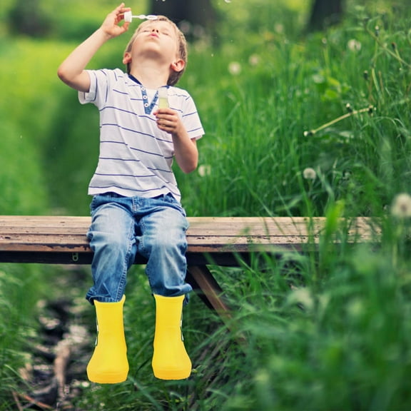 SEWCHICS Childrens Rain Boots Yellow for Outdoor Activities 1 Pair 6.7x5.5x2.8in