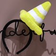 thumbnail image 3 of Hfppkn Plush Traffic Cone Headband Novelty Roadblock Hair Hoop 20cm Yellow, 3 of 7