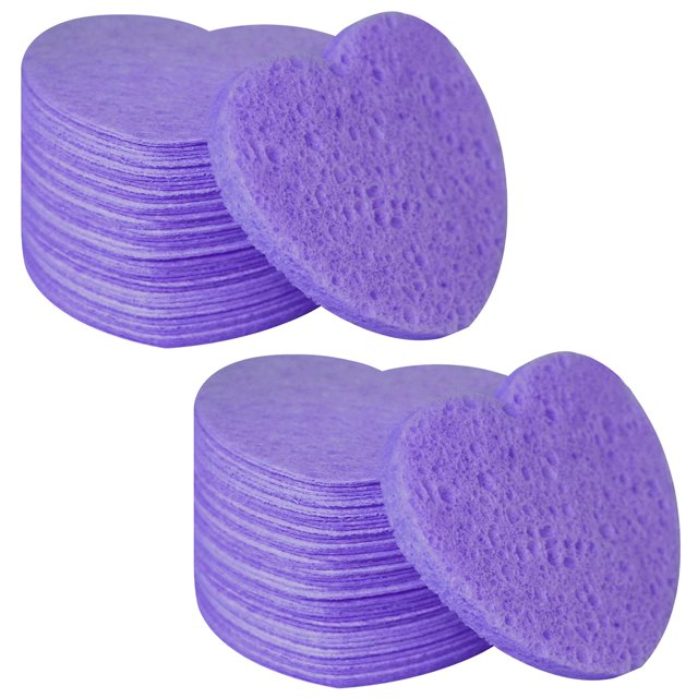 Esponjas faciales Spunspon de celulosa con forma de corazón, 100 unidades