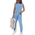 thumbnail image 2 of Womens Short Sleeve Two Piece Outfits Loungewear Sweatsuit Sets Outfits Athletic Tracksuits, 2 of 8