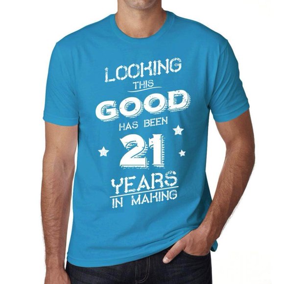 T-Shirt Graphique des Hommes à la Recherche de Ce Bon A Été 21 Ans dans la Fabrication d'Anniversaire 21e Anniversaire 21 Ans Cadeau 2003 T-Shirt de Nouveauté Vintage Éco-Friendly Manches Courtes