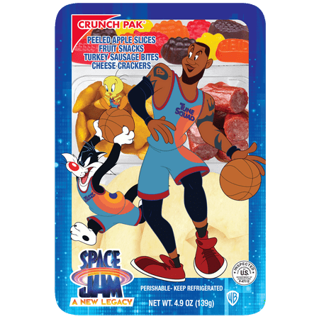 Crunch Pak Snack with Sweet Peeled Apple Slices, Turkey Bites, Mixed Flavored Fruit Chews, and Star-Shaped Cheese Crackers