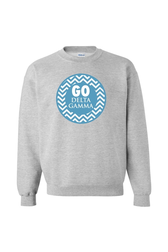 Gamma Sport Gray Crewneck Sweatshirt "Go Delta Gamma" Design