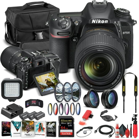 Nikon D7500 DSLR Camera W/ 18-140mm Lens 1582 - Advanced Bundle