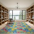 thumbnail image 2 of ODIKA 9'x12' Washable Area Rug Classroom Study Featuring Bold Characters Botanical Graphics Design for Dining Room, Basement, Large Office, Non-Slip Chair-Friendly, 2 of 7