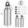 thumbnail image 2 of YEMNPIOS 17oz Reusable Aluminum Water Bottles Leakproof Twist Lids Metal Buckle Silver for Outdoor Sport Bike Camping Gym Hiking Fishing 2 Pcs, 2 of 7