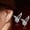 12#White Sapphire Angel Wing, variant on HOOUN Angel Wings Silver Drop Hook Rhinestone Earrings Women Wedding Ear Jewelry Gifts-4# Pink Angel Wings