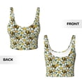 thumbnail image 5 of Fotbe Bees and Flower Pattern Womens' Sports Bra Longline Wirefree Padded with Medium Support Sports Moisture-Wicking Workou Vest,Tank Top-, 5 of 9