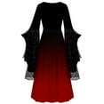 thumbnail image 3 of cocolona Womens Halloween Gradient Long Dress Medieval Renaissance Dress Long Sleeve Square Neck Corset Dress Vintage Gothic Dress, 3 of 3