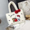 thumbnail image 4 of Sanrio-Bolso de felpa de Hello Kitty para mujer, bolsa Kawaii Kuromi My Melody, bolso de mano de Anime de dibujos animados, Cinnamoroll, bolsas de almacenamiento, regalos para niñas, 4 of 5