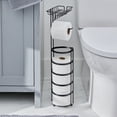 thumbnail image 3 of Better Homes & Gardens Free Standing Toilet Paper Holder with Reserve, Matte Black, Fully Assembled, 3 of 5