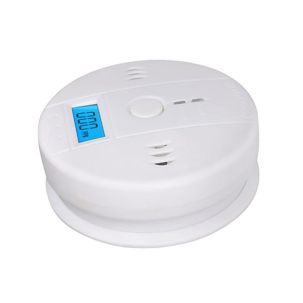 2 alarmas de CO con pantalla LED retroiluminada azul, detector de monóxido de carbono inalámbrico, sensor de CO de 0 a 999 ppm