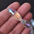 thumbnail image 4 of U8MO 5pcs 32x13mm Big Rugby Oval Faceted Crystal Glass Loose Beads for Jewelry Making-9# Black Colorful, 4 of 5