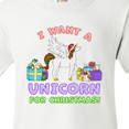 thumbnail image 4 of Inktastic I Want a Unicorn for Christmas with Presents Youth T-Shirt, 4 of 5