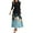 Green, variant on Women's Elegant Floral Stitching Belted Round Neck 3/4 Sleeve Dress, Fashion Casual Midi Dress with Feminine Details for Summer,Purple L