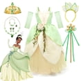 thumbnail image 2 of Disney-vestido de princesa Tiana para niñas, ropa de fiesta de cumpleaños, Carnaval, disfraz de campana Tinker, 2 of 5